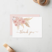 Pampas Grass Pink boho bedankt voor de briefkaarte Notitiekaartje (Voorkant / Achterkant in situ)