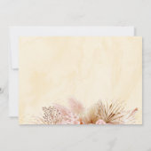 Pampas Grass Pink Floral Baby shower Bedankkaart (Achterkant)