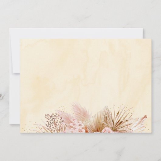 Pampas Grass Pink Floral Baby shower Bedankkaart (Achterkant)