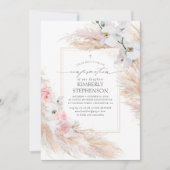 Pampas Grass Pink Floral Bevestiging Kaart (Voorkant)