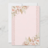 Pampas Grass Pink Floral Bridal Shower Kaart (Achterkant)