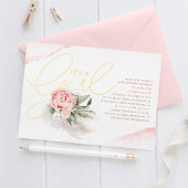 Pampas Grass Pink Floral Cute Baby shower Real Folie Uitnodiging
