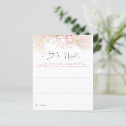 Pampas Grass Pink Floral Date Night Idees (Staand voorkant)