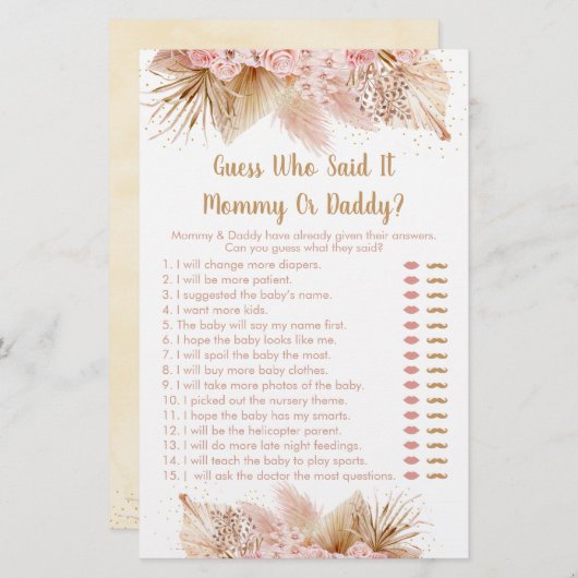 Pampas Grass Pink Floral die zei dat hij het spell (Voorkant / Achterkant)