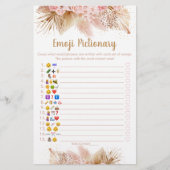 Pampas Grass Pink Floral Emoji Pictionary Game (Voorkant)