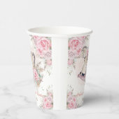 Pampas Grass Pink Floral Rocking Horse Baby shower Papieren Bekers (Rechts)