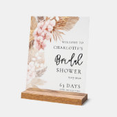 Pampas Grass Pink Floral Vrijgezellenfeest Welkom Acryl Bord (Hoek)