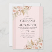 Pampas Grass Pink Floral Weddenschap Kaart (Voorkant)