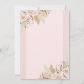 Pampas Grass Pink Floral Weddenschap Kaart (Achterkant)
