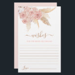 Pampas Grass Pink floral Wishes for the Bride card<br><div class="desc">Pampas Grass Pink roses Boho wenst de bruid- en bruidskaart</div>