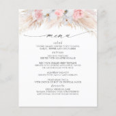 Pampas Grass Pink Florals Tropisch Menu (Voorkant)