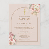 Pampas Grass Pink Gold Arch Uitnodiging Briefkaart (Voorkant)