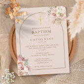 Pampas Grass Pink Gold Arch Uitnodiging Briefkaart