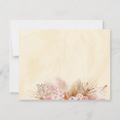 Pampas Grass Pink Gold Floral Baby shower Bedankkaart (Achterkant)