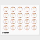 Pampas Grass Pink Gold Floral Baby shower Ronde Sticker (Vel)