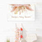 Pampas Grass Pink Gold Floral Baby shower Spandoek (Insitu)