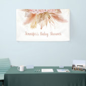Pampas Grass Pink Gold Floral Baby shower Spandoek (Beurs)
