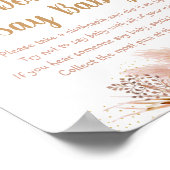 Pampas Grass Pink Gold Floral zeg niet dat Baby ga Poster (Hoek)