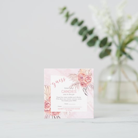 Pampas Grass Pink Rose | Snoepjes in het Jar Game Informatiekaartje (Staand voorkant)