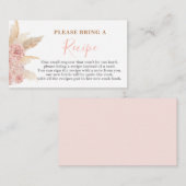 Pampas Grass PinkBridal Shower Recipe Card Request Informatiekaartje (Voorkant / Achterkant)