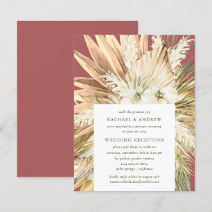 Pampas Grass Post Wedding Reception Modern Boho Kaart