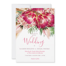 Pampas grass Protea Floral Modern Pink Wedding