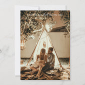 Pampas Grass Protea Script Photo Wedding Kaart (Achterkant)