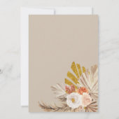 Pampas Grass Pumpkin Birthday Uitnodiging (Achterkant)