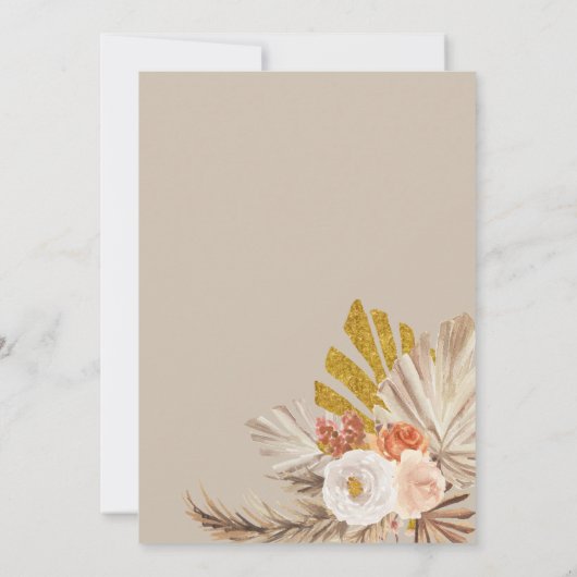 Pampas Grass Pumpkin Birthday Uitnodiging (Achterkant)