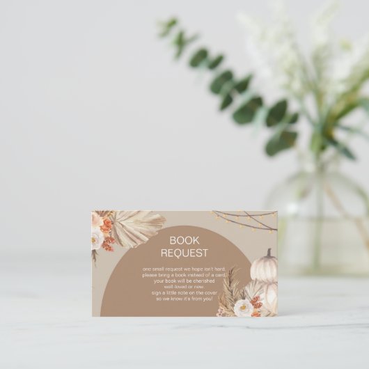 Pampas Grass Pumpkin Book Request Informatiekaartje (Staand voorkant)