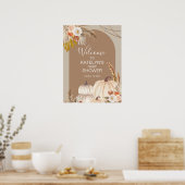 Pampas Grass Pumpkin Welkomstteken Poster (Keuken)
