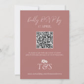 Pampas Grass QR Code Alles In Een Boho Bruiloft Kaart (Achterkant)