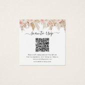 Pampas Grass QR Code Foto bruiloft RSVP Kaart (Voorkant)