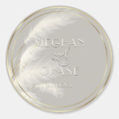 Pampas Grass Ronde Sticker (Voorkant)