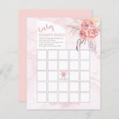 Pampas Grass | Roos Blooms Baby shower Bingo Kaart (Voorkant / Achterkant)