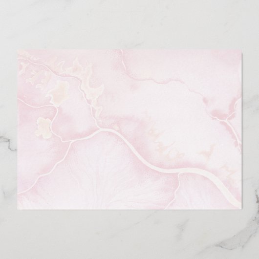 Pampas Grass | Roos Blooms Girl Baby Foto's Folie Uitnodiging (Achterkant)