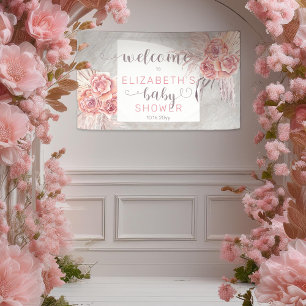 Pampas Grass  Roos Blooms Girl Baby shower Welkom Spandoek