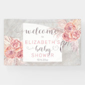 Pampas Grass |Roos Blooms Girl Baby shower Welkom Spandoek (Horizontaal)