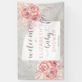 Pampas Grass |Roos Blooms Girl Baby shower Welkom Spandoek (Verticaal)