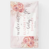 Pampas Grass |Roos Blooms Girl Baby shower Welkom Spandoek (Verticaal)