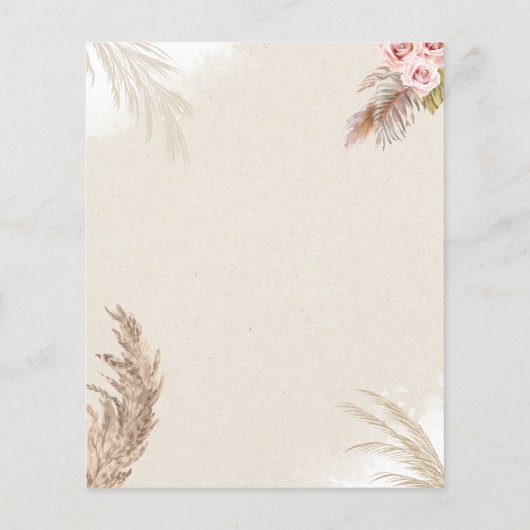 Pampas Grass Round Lijst onthult partijuitnodiging (Achterkant)