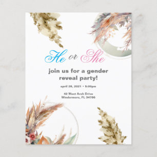 Pampas Grass Round Lijst onthult partijuitnodiging