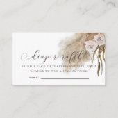 Pampas Grass Roze Baby shower Luier Raffle Ticket Informatiekaartje (Voorkant)