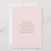 Pampas Grass Roze Baby shower meisje Kaart (Achterkant)