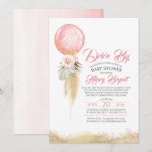 Pampas Grass Roze Balloon Drive Door Baby shower Kaart (Voorkant / Achterkant)