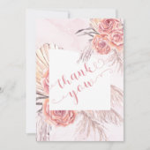 Pampas Grass |Roze bloei-Baby shower Bedankkaart (Voorkant)