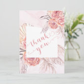 Pampas Grass |Roze bloei-Baby shower Bedankkaart (Staand voorkant)