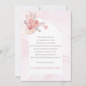 Pampas Grass |Roze bloei-Baby shower Bedankkaart (Achterkant)