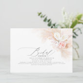 Pampas Grass Roze Bloemen Exotisch Vrijgezellenfee Kaart (Staand voorkant)