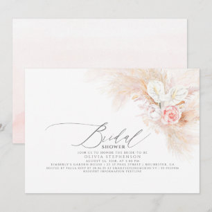 Pampas Grass Roze Bloemen Exotisch Vrijgezellenfee Kaart